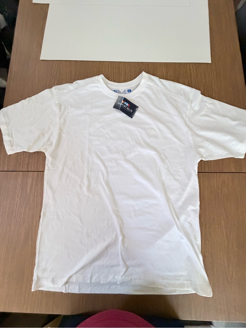 Men's White Short Sleeve Crewneck Tee by Newport Blue